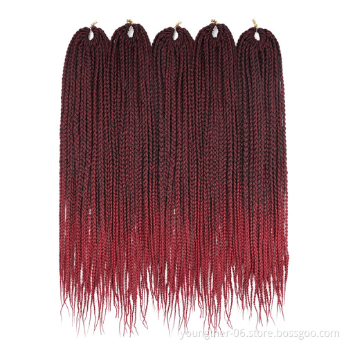 Wholesale14 18 22 Inch Synthetic Box Braids Crochet Braiding Hair Large For Woman Box Braids